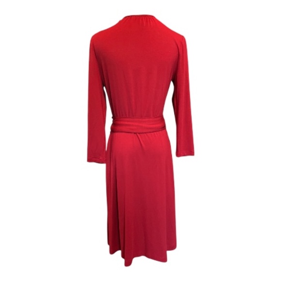 ❤️✨ EUC BANANA REPUBLIC Red Sunset V-Neck Wrap Dress | Sz S - Picture 4 of 7